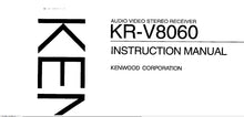 Load image into Gallery viewer, KENWOOD KR-V8060 INSTRUCTION MANUAL ENGLISH AV STEREO RECEIVER
