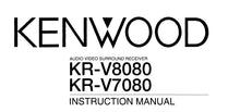 Load image into Gallery viewer, KENWOOD KR-V8080 KR-V7080 INSTRUCTION MANUAL ENGLISH AV SURROUND RECEIVER
