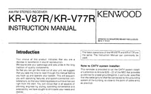 Load image into Gallery viewer, KENWOOD KR-V87R KR-V77R INSTRUCTION MANUAL ENGLISH AM FM STEREO RECEIVER
