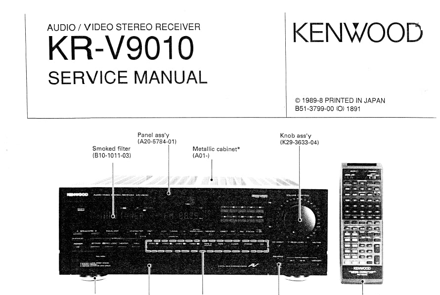 KENWOOD KR-V9010 SERVICE MANUAL ENGLISH AV STEREO RECEIVER