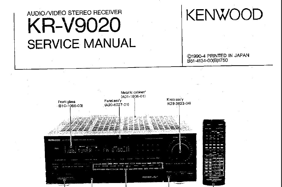 KENWOOD KR-V9020 SERVICE MANUAL ENGLISH AV STEREO RECEIVER