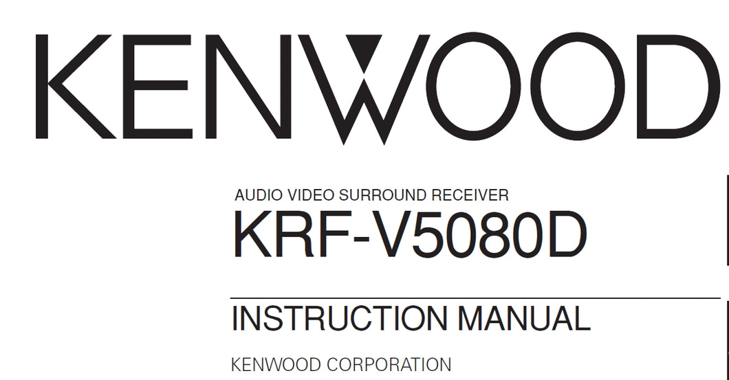 KENWOOD KRF-V5080D INSTRUCTION MANUAL ENGLISH AV SURROUND RECEIVER