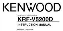 Load image into Gallery viewer, KENWOOD KRF-V5200D INSTRUCTION MANUAL ENGLISH AV CONTROL CENTER
