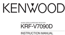 Load image into Gallery viewer, KENWOOD KRF-V7090D INSTRUCTION MANUAL ENGLISH AV SURROUND RECEIVER
