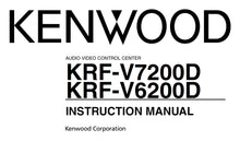 Load image into Gallery viewer, KENWOOD KRF-V7200D KRF-V6200D INSTRUCTION MANUAL ENGLISH AV CONTROL CENTER
