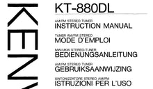 Load image into Gallery viewer, KENWOOD KT-880DL INSTRUCTION MANUAL MODE D'EMPLOI BEDIENUNGSANLEITUNG GEBRUIKSAANWIJZING ISTRUZIONI PER L'USO ENG FRNC DEUT NL ITAL AM FM TUNER
