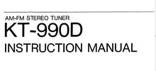 Load image into Gallery viewer, KENWOOD KT-990D INSTRUCTION MANUAL ENGLISH AM FM STEREO TUNER
