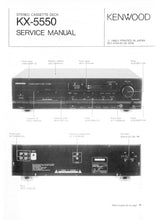 Load image into Gallery viewer, KENWOOD KX-5550 SERVICE MANUAL ENGLISH STEREO CASSETTE DECK
