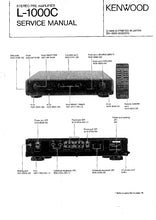 Load image into Gallery viewer, KENWOOD L-1000C SERVICE MANUAL BOOK IN ENGLISH STEREO PRE AMPLIFIER
