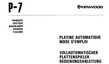 Load image into Gallery viewer, KENWOOD P-7 BEDIENUNGSANLEITUNG DEUTSCH VOLLAUTOMATISCHER PLATTENSPIELER

