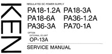Load image into Gallery viewer, KENWOOD PA18-1.2A PA18-3A PA18-6A PA36-1.2A PA36-3A PA70-1A SERVICE MANUAL ENGLISH REGULATED DC POWER SUPPLY
