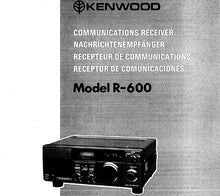 Load image into Gallery viewer, KENWOOD R-600 INSTRUCTION MANUAL ENGLISH COMMUNICATIONS RECEIVER
