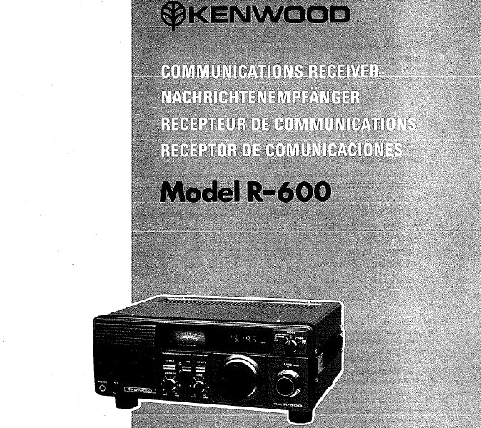 KENWOOD R-600 INSTRUCTION MANUAL ENGLISH COMMUNICATIONS RECEIVER