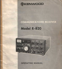 Load image into Gallery viewer, KENWOOD R-820 OPERATING MANUAL ENGLISH COMMUNICATIONS RECEIVER
