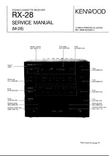 Load image into Gallery viewer, KENWOOD RX-28 SERVICE MANUAL ENGLISH STEREO CASSETTE RECEIVER
