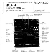 Load image into Gallery viewer, KENWOOD RXD-F4 SERVICE MANUAL ENGLISH UD COMPONENT SYSTEM COMPACT HIFI SYSTEM
