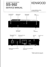 Load image into Gallery viewer, KENWOOD SS-992 SERVICE MANUAL IN ENGLISH AV SURROUND RECEIVER
