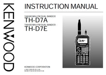 Load image into Gallery viewer, KENWOOD TH-D7A TH-D7E INSTRUCTION MANUAL ENGLISH  144/440MHz FM DUAL BANDER 144/430MHz FM DUAL BANDER

