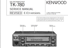 Load image into Gallery viewer, KENWOOD TK-780 SERVICE MANUAL ENGLISH VHF FM TRANSCEIVER
