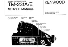 Load image into Gallery viewer, KENWOOD TM-231A TM-231E SERVICE MANUAL BOOK IN ENGLISH 144MHz FM TRANSCEIVER
