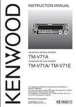 Load image into Gallery viewer, KENWOOD TM-V71A TM-V71A/TM-V71E INSTRUCTION MANUAL ENGLISH FM DUAL BANDER
