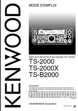 Load image into Gallery viewer, KENWOOD TS-2000 TS-2000X TS-B2000 MODE D'EMPLOI FRANC EMETTEUR-RECEPTEUR MULTIBANDE TOUT MODE
