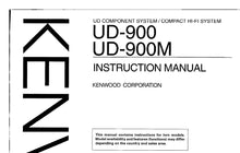 Load image into Gallery viewer, KENWOOD UD-900 UD-900M INSTRUCTION MANUAL ENGLISH UD COMPONENT SYSTEM/COMPACT HIFI SYSTEM
