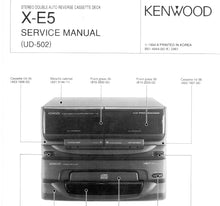 Load image into Gallery viewer, KENWOOD X-E5 SERVICE MANUAL ENGLISH STEREO DOUBLE AUTO REVERSE CASSETTE DECK
