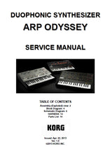 Load image into Gallery viewer, KORG ARP ODYSSEY SERVICE MANUAL IN ENGLISH DUOPHONIC SYNTHESIZER
