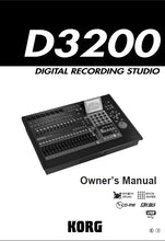 Load image into Gallery viewer, KORG D3200 OWNERS MANUAL IN ENGLISH DIGITAL RECORDING STUDIO
