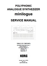 Load image into Gallery viewer, KORG MINILOGUE SERVICE MANUAL IN ENGLISH POLYPHONIC ANALOGUE SYNTHESIZER
