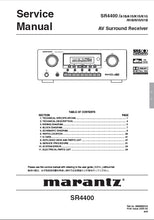 Load image into Gallery viewer, MARANTZ SR4400 SERVICE MANUAL IN ENGLISH AV SURROUND RECEIVER
