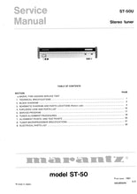 Load image into Gallery viewer, MARANTZ ST-50U SERVICE MANUAL IN ENGLISH STEREO TUNER
