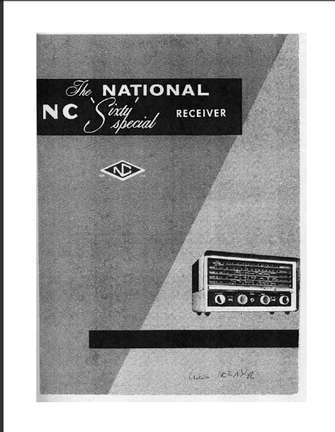 NATIONAL NC-60 INSTRUCTION MANUAL BOOK IN ENGLISH RECEIVER