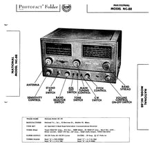 Load image into Gallery viewer, NATIONAL NC-88 SERVICE MANUAL IN ENGLISH 4 BAND SUPERHETERODYNE COMMUNICATIONS RECEIVER
