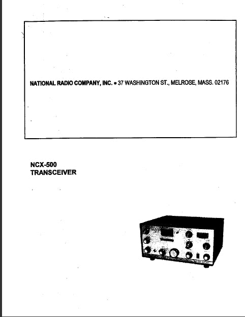 NATIONAL NCX-500 SERVICE MANUAL IN ENGLISH TRANSCEIVER