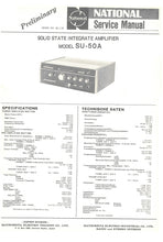 Load image into Gallery viewer, NATIONAL SU-50A SERVICE MANUAL BOOK IN ENGLISH SOLID STATE INTEGRATED AMPLIFIER
