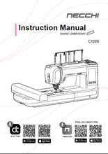 Load image into Gallery viewer, NECCHI C1200 INSTRUCTION MANUAL ENGLISH SEWING MACHINE
