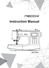 Load image into Gallery viewer, NECCHI NC-204D INSTRUCTION MANUAL ENGLISH SEWING MACHINE
