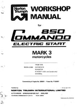 Load image into Gallery viewer, NORTON COMMANDO 850 MKIII 1975 WORKSHOP MANUAL IN ENGLISH MOTORCYCLE
