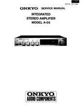 Load image into Gallery viewer, ONKYO A-05 SERVICE MANUAL IN ENGLISH INTEGRATED STEREO AMPLIFIER
