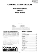 Load image into Gallery viewer, ONKYO A-SV640 SERVICE MANUAL IN ENGLISH AV CONTROL AMPLIFIER
