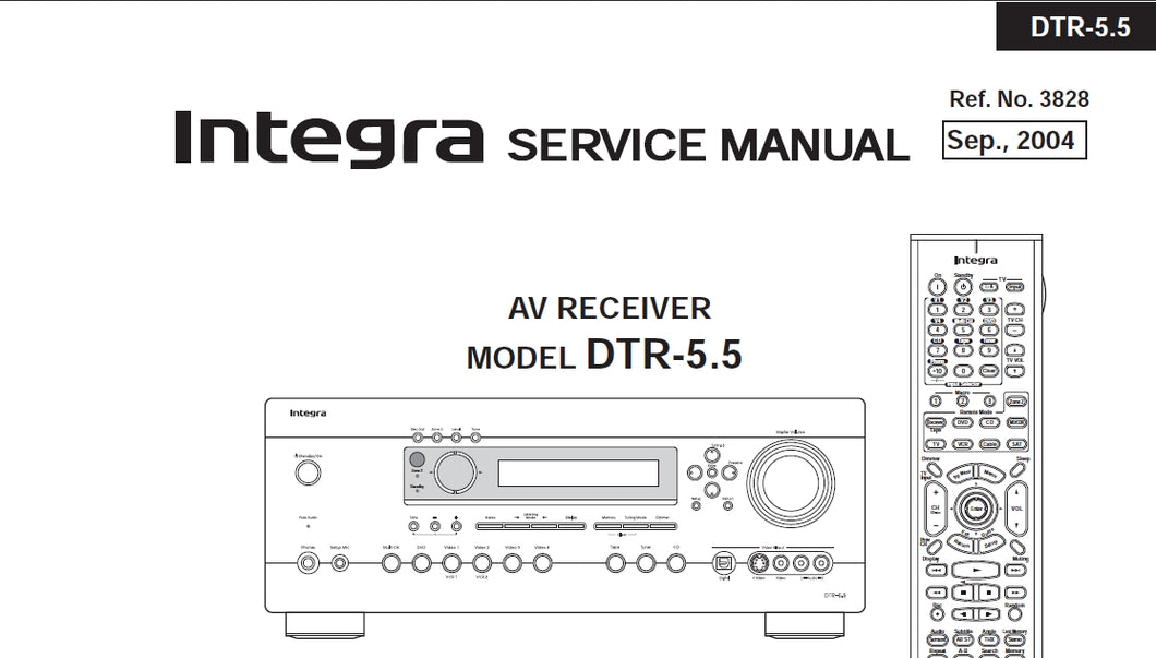 ONKYO DTR-5.5 SERVICE MANUAL BOOK IN ENGLISH INTEGRA AV RECEIVER