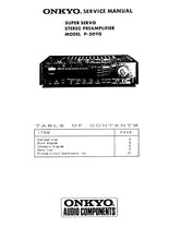 Load image into Gallery viewer, ONKYO P-3090 SERVICE MANUAL IN ENGLISH SUPER SERVO STEREO PREAMPLIFIER
