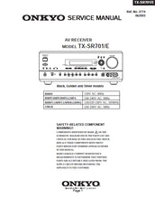 Load image into Gallery viewer, ONKYO TX-SR701 TX-SR701E SERVICE MANUAL IN ENGLISH AV RECEIVER
