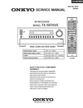 Load image into Gallery viewer, ONKYO TX-SR703 TX-SR703E SERVICE MANUAL IN ENGLISH AV RECEIVER
