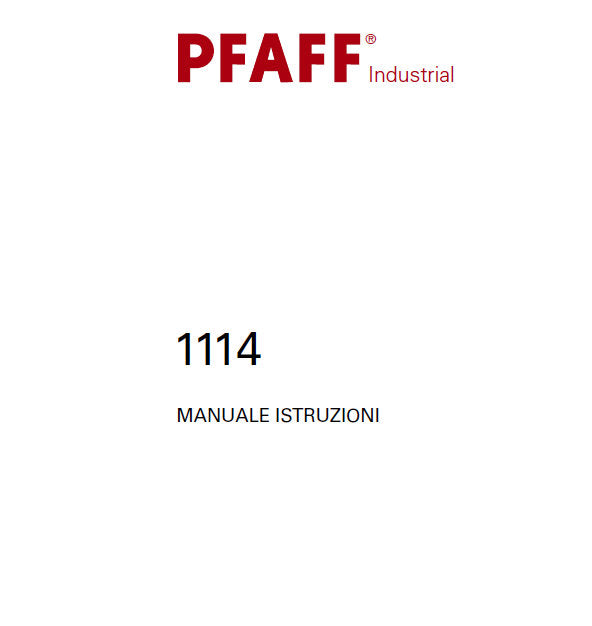 PFAFF 1114 MANUALE ISTRUZIONI ITALIANO SEWING MACHINE