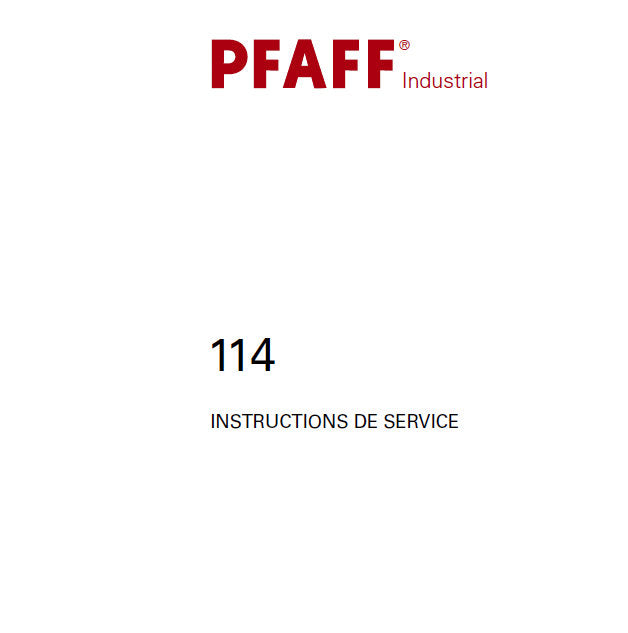 PFAFF 114 INSTRUCTIONS DE SERVICE FRANCAIS SEWING MACHINE