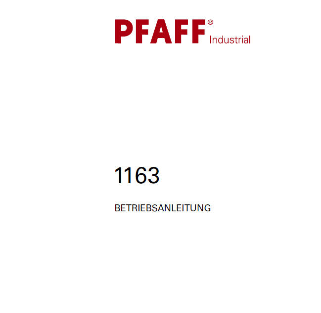 PFAFF 1163 BETRIEBSANLEITUNG DEUTSCH SEWING MACHINE