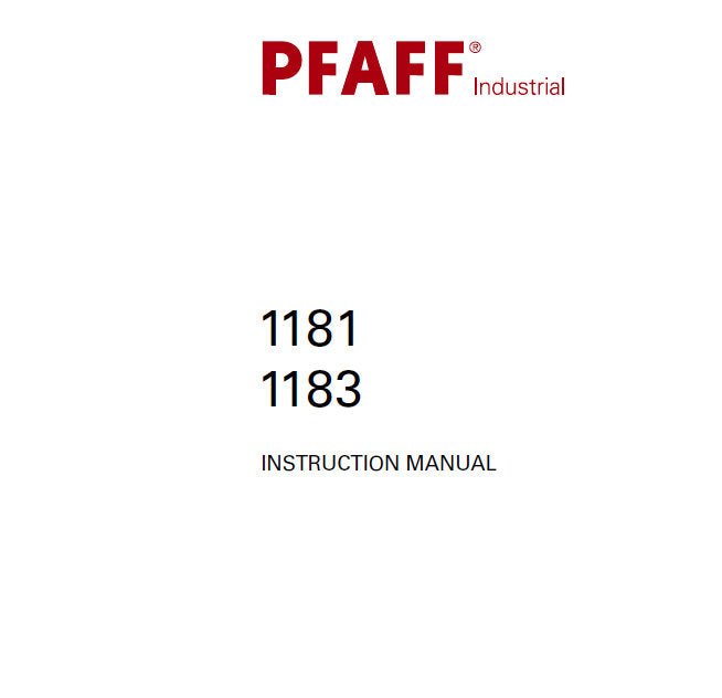 PFAFF 1181 1183 INSTRUCTION MANUAL BOOK IN ENGLISH SEWING MACHINE